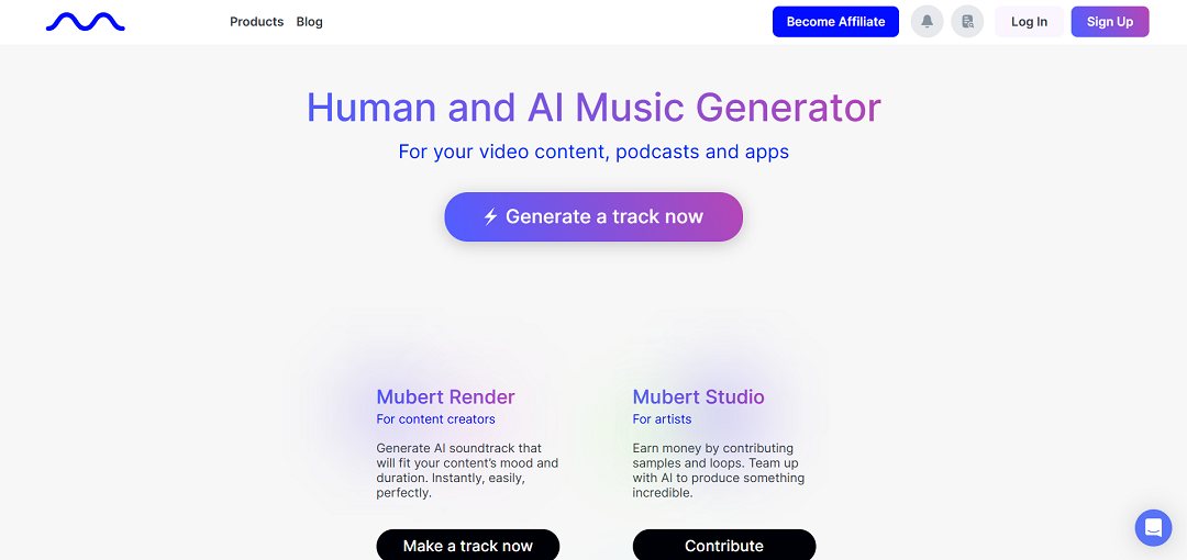 Mubert is an innovative AI-powered music platform that allows users to generate, stream, and license music in real-time, tailored to specific moods, activities, and durations. 