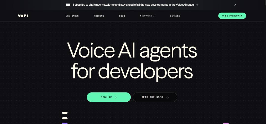 Vapi is a cutting-edge, developer-centric platform designed to streamline the creation, testing, and deployment of advanced voice AI agents. 