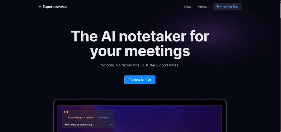 Superpowered is an AI-driven notetaker designed to make meetings more useful and far less tedious by automatically turning spoken conversation into actionable, well-organized notes.