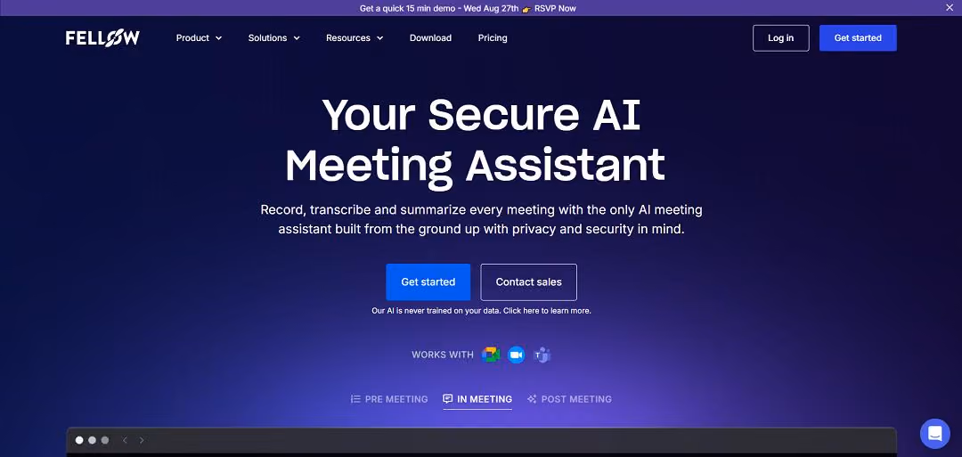 Fellow AI is a meeting-focused productivity platform that combines collaborative agenda-building with an AI note-taker and an “Ask Fellow” copilot so teams can prepare for, participate in, and follow up on meetings more effectively.