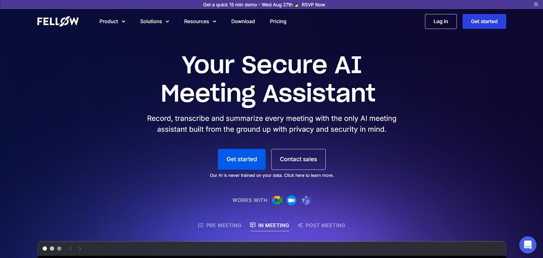 Fellow AI is a meeting-focused productivity platform that combines collaborative agenda-building with an AI note-taker and an “Ask Fellow” copilot so teams can prepare for, participate in, and follow up on meetings more effectively.