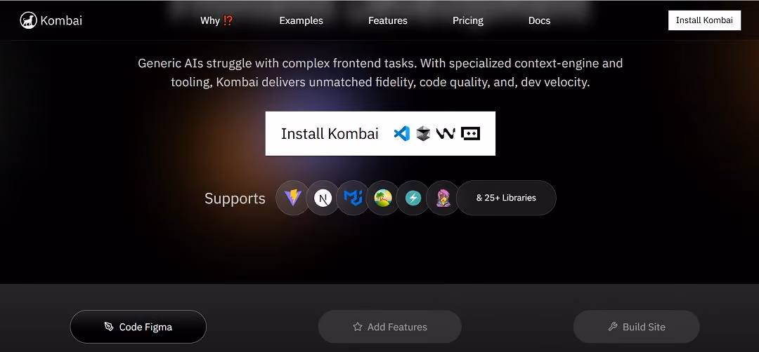 Kombai is an AI-first frontend engineering assistant designed to convert visual designs and simple prompts into production-ready user interfaces with speed and fidelity.