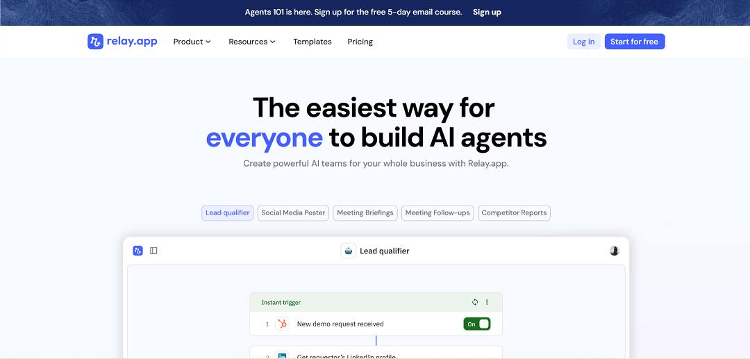 Relay.app is an automation platform that uniquely integrates human insights into automated workflows, bridging the gap between technology and human decision-making. 