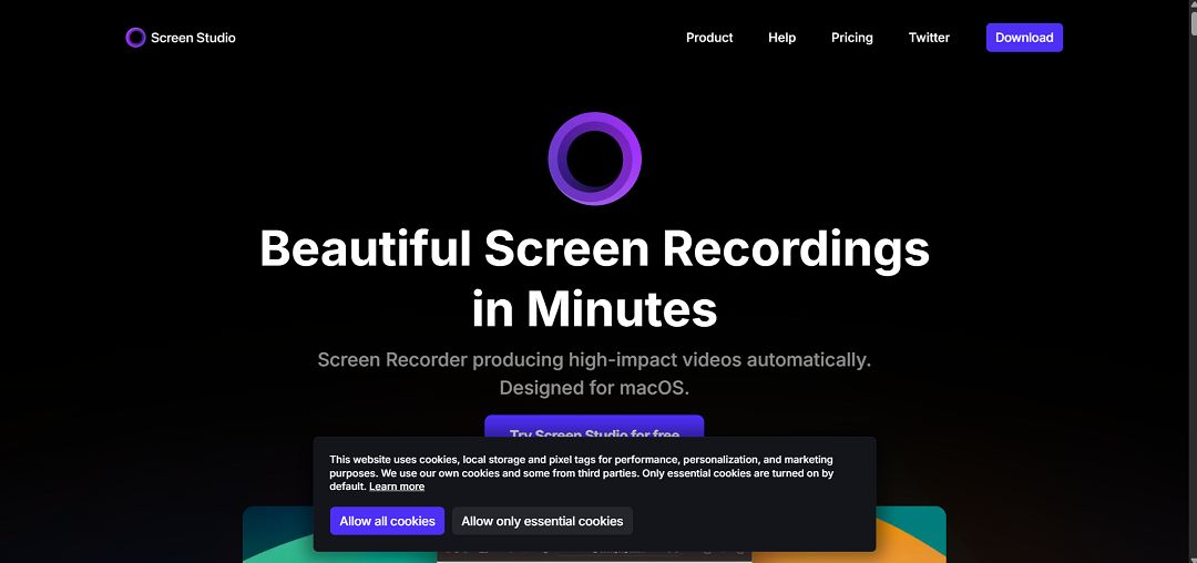 Screen Studio is a powerful screen recording and editing tool built exclusively for macOS, designed to help creators, professionals, and educators produce polished videos with minimal effort.