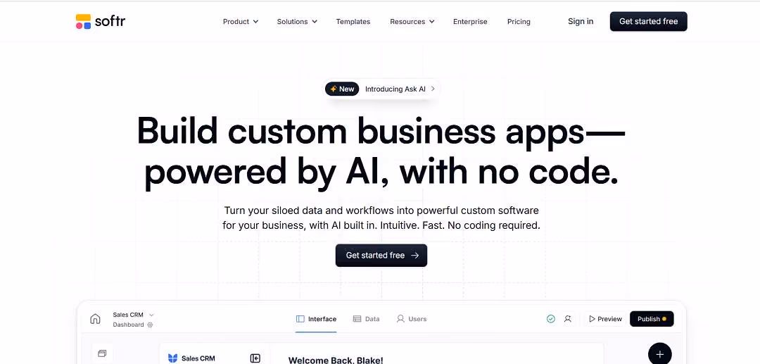 Softr is a no-code platform that allows individuals and businesses to create custom web applications, portals, and internal tools without any coding experience.