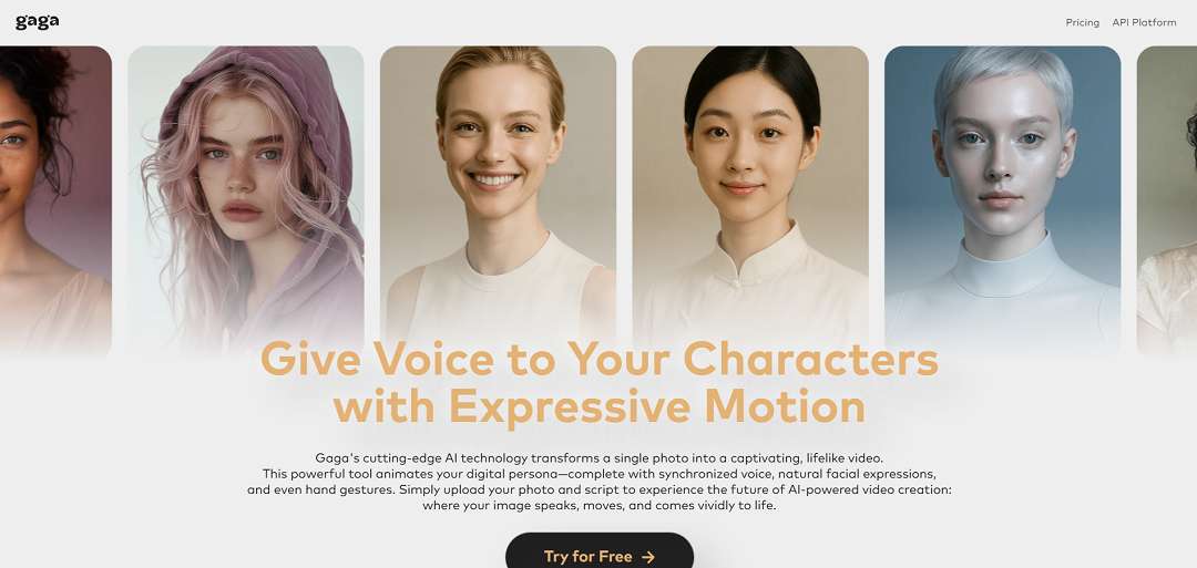 Gaga AI, available at gaga.art, is an innovative AI platform designed to transform a single photo into a lifelike talking avatar capable of delivering expressive videos. 