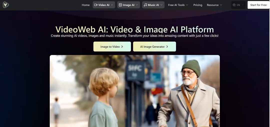 VideoWeb AI is an all-in-one creative platform designed to help users generate videos, images, and music using advanced artificial intelligence models.