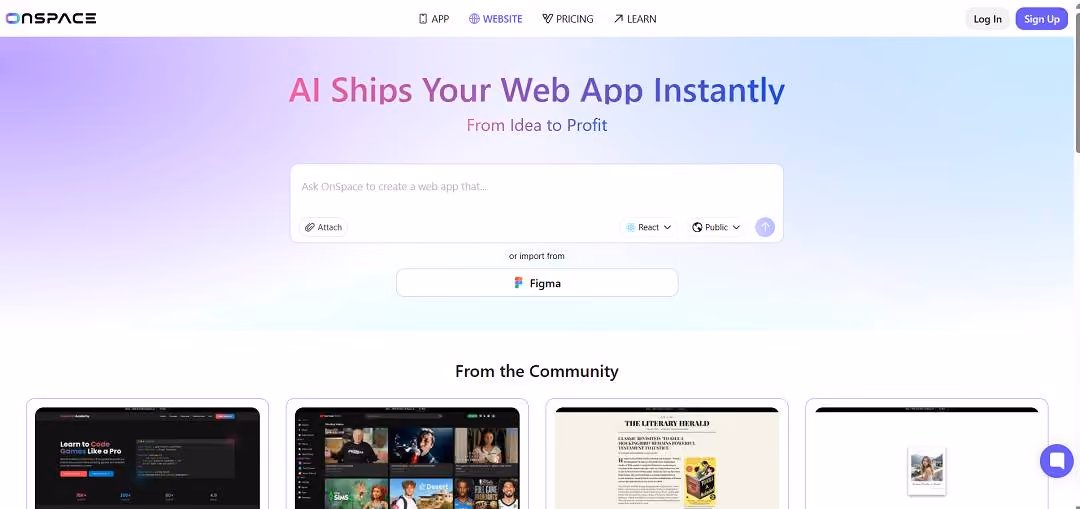 OnSpace AI is an emerging no-code and low-code platform designed to help individuals and businesses turn ideas into fully functional web and mobile applications without the need for advanced programming knowledge