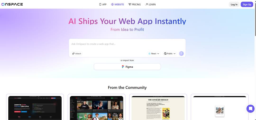 OnSpace AI is an emerging no-code and low-code platform designed to help individuals and businesses turn ideas into fully functional web and mobile applications without the need for advanced programming knowledge