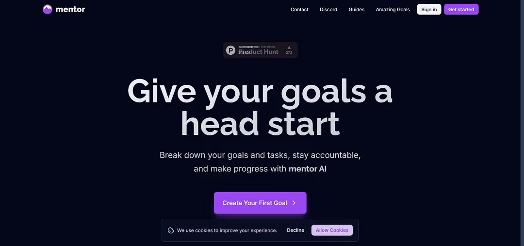 Mentor is an AI-powered goal management and coaching platform designed to help individuals turn their ambitions into actionable plans.