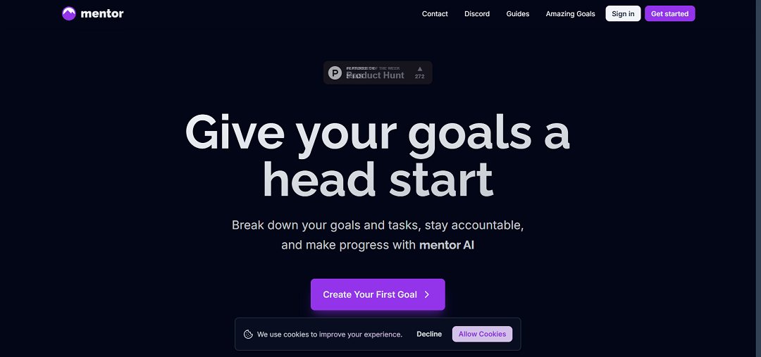 Mentor is an AI-powered goal management and coaching platform designed to help individuals turn their ambitions into actionable plans.