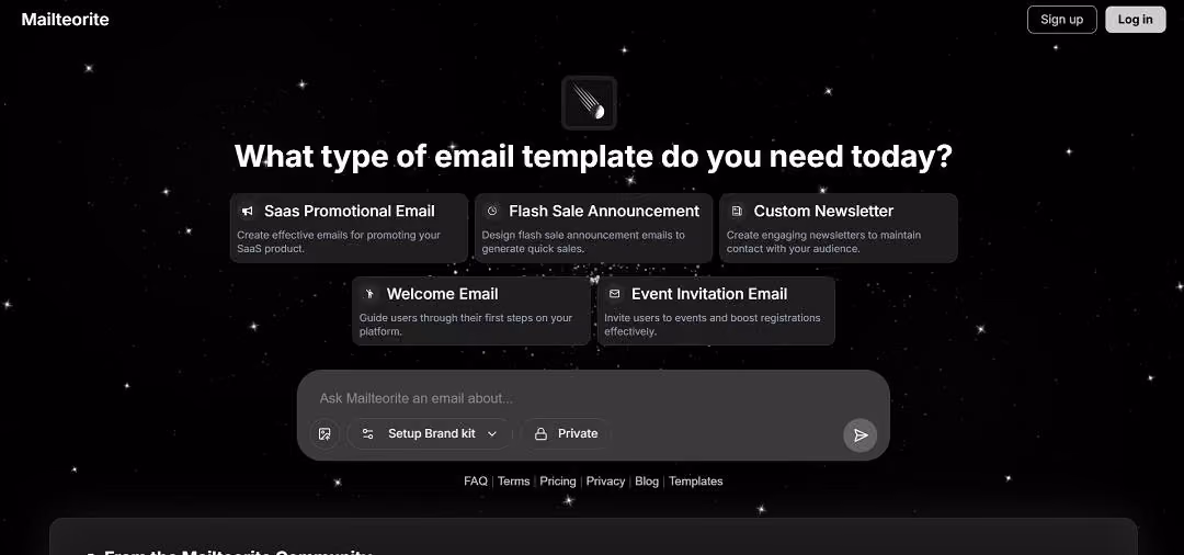 Mailteorite is an AI-powered email marketing platform designed to simplify the process of creating professional and visually appealing email templates.