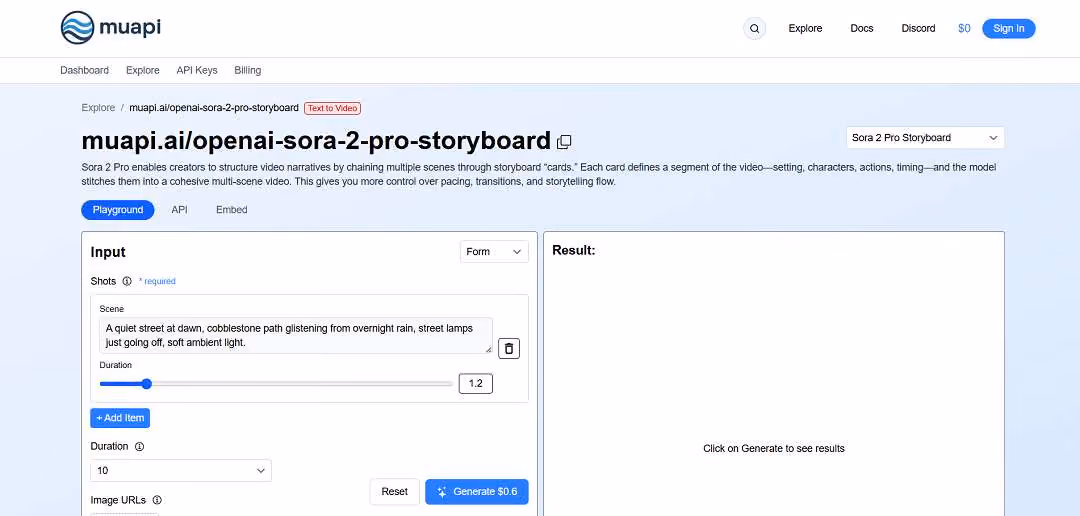 The Sora 2 Pro Storyboard tool on MuAPI is designed for creators who want full creative control over AI-generated videos.