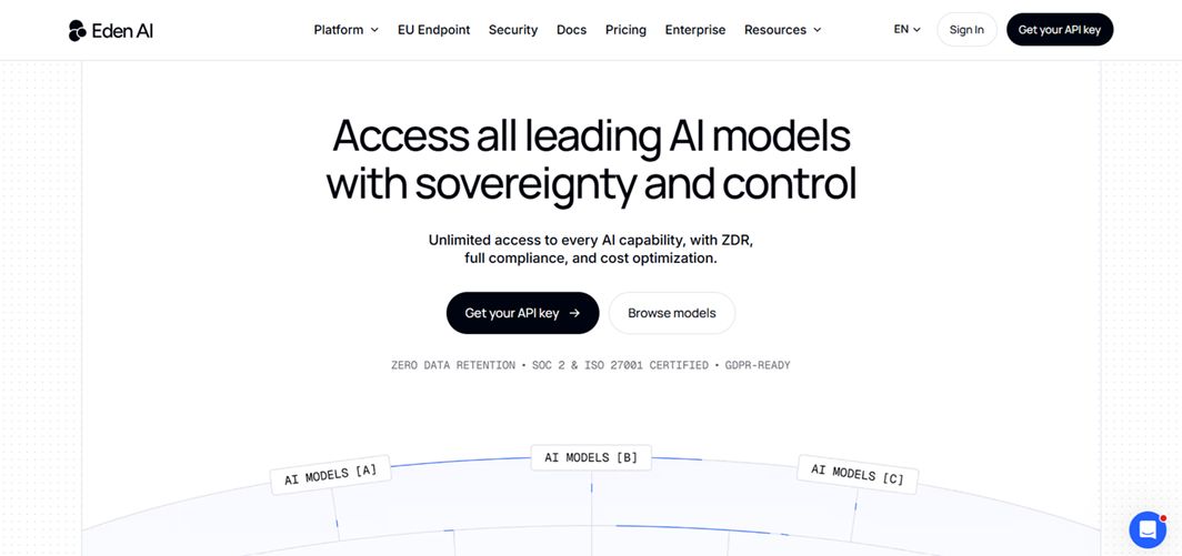 Eden AI is a developer-first platform that simplifies access to a wide range of artificial intelligence services by providing a single, standardized API that aggregates models from multiple providers.