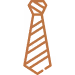 Icon of a brown necktie with diagonal stripes.