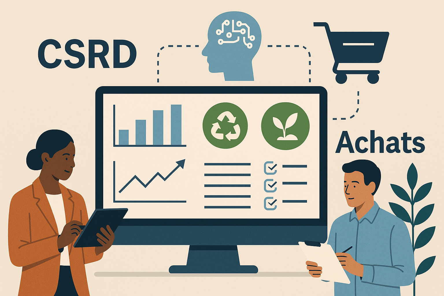 Reporting durable CSRD piloté par l’intelligence artificielle dans les Achats