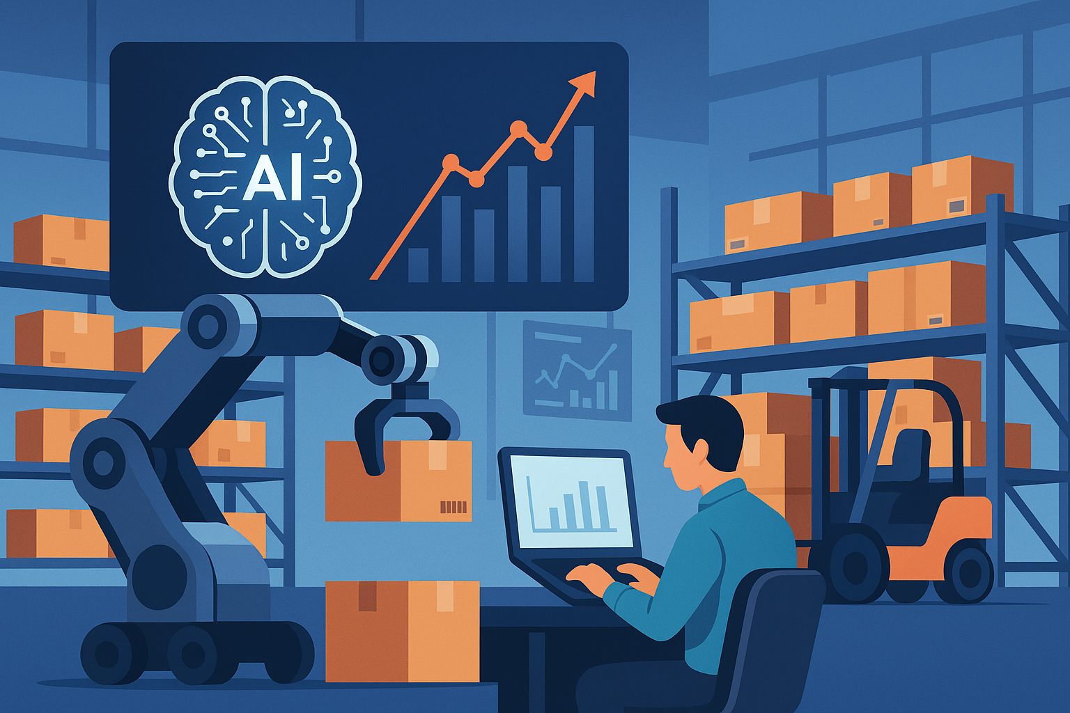 Intelligence artificielle anticipant la demande d’approvisionnement dans une entreprise