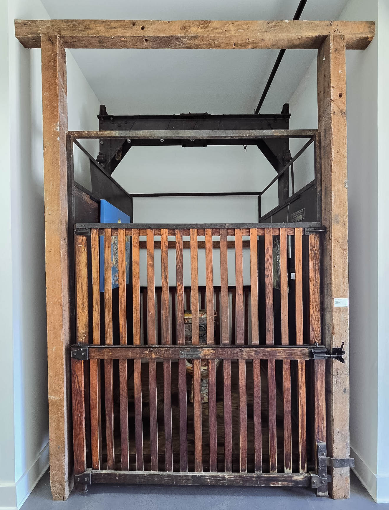 Old elevator shaft from the building of Presson Gallery