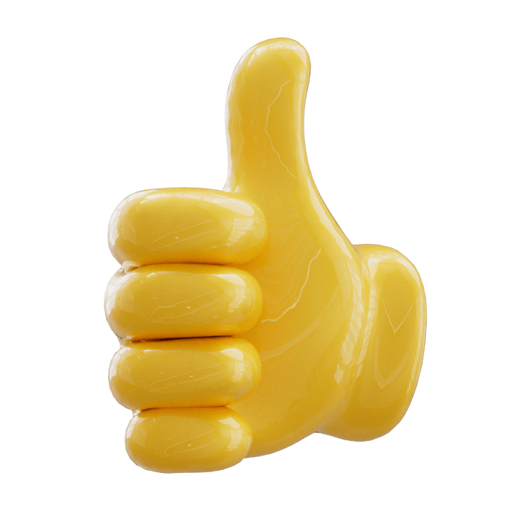 3D Emoji thumbs up