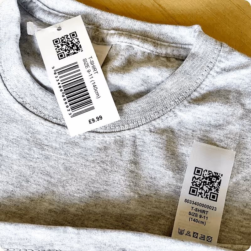 Digital Product Passport QR code on t-shirt