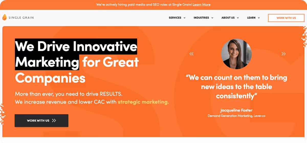 Single Grain website - link to website