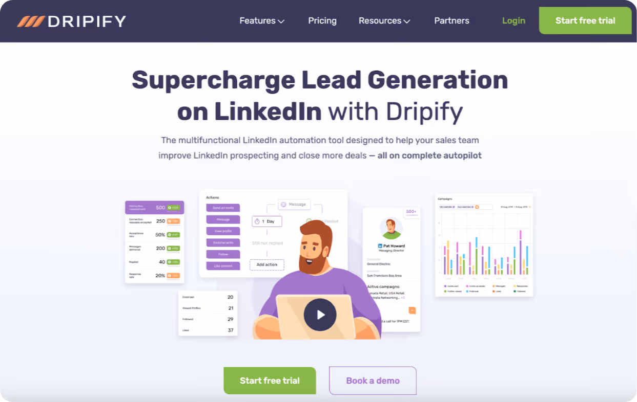Dripify homepage