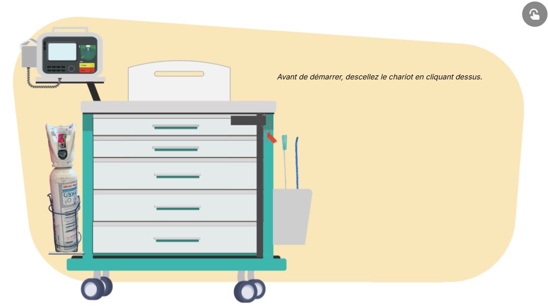 Chariot d'urgence interactif