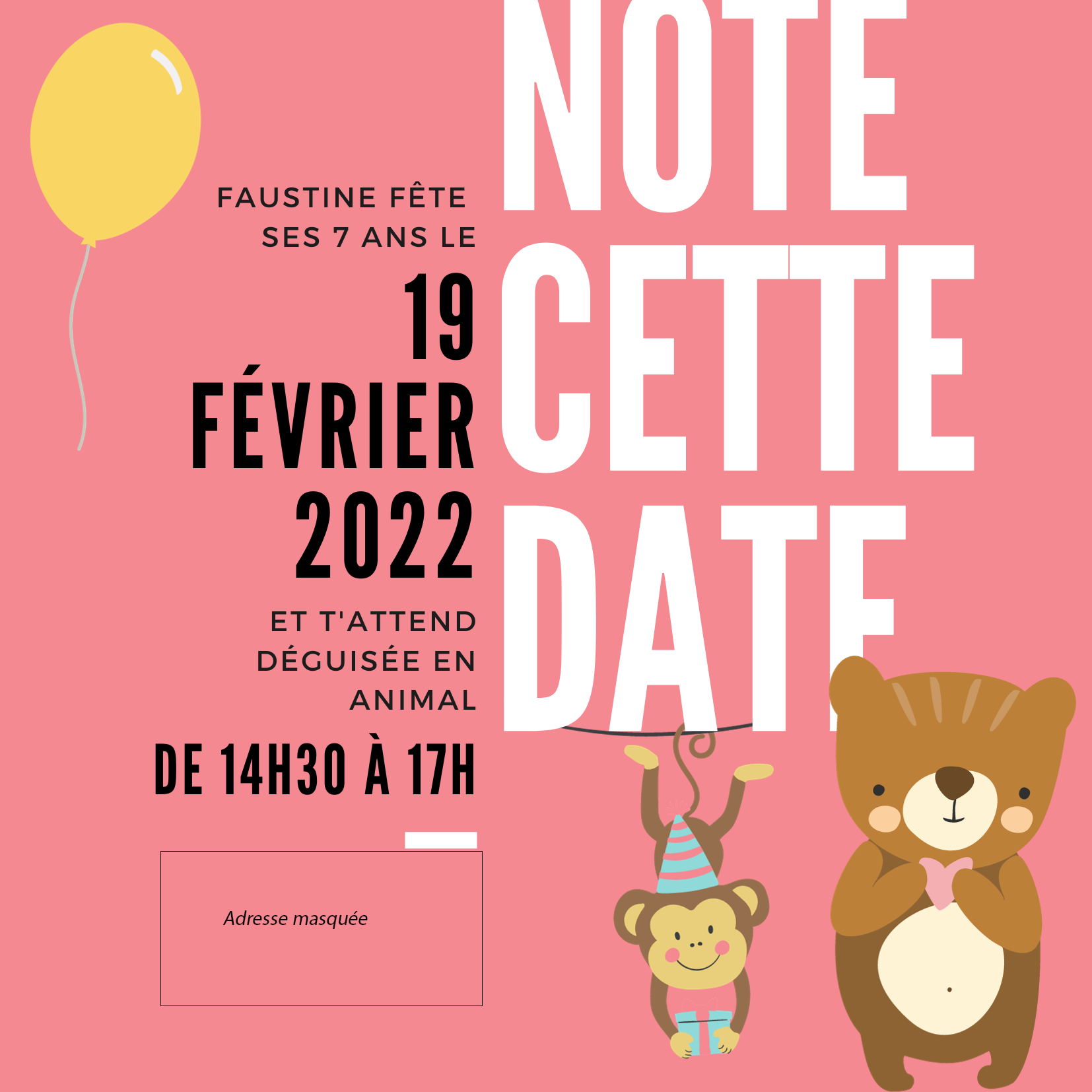 Invitation d'anniversaire personnalisée