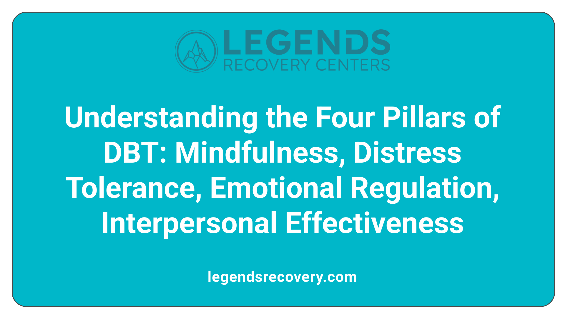 Understanding the Four Pillars of DBT: Mindfulness, Distress Tolerance, Emotional Regulation, Interpersonal Effectiveness