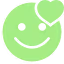 icon of smiley face and a heart