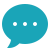 Blue speech bubble icon with three horizontal dots inside.