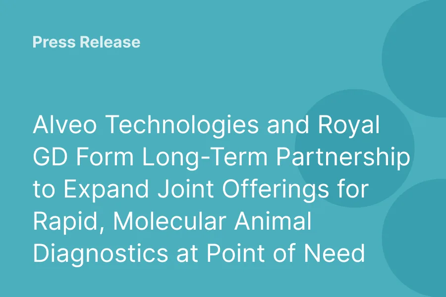 Press release: Alveo Technologies and Royal GD form a long-term partnership for rapid molecular animal diagnostics