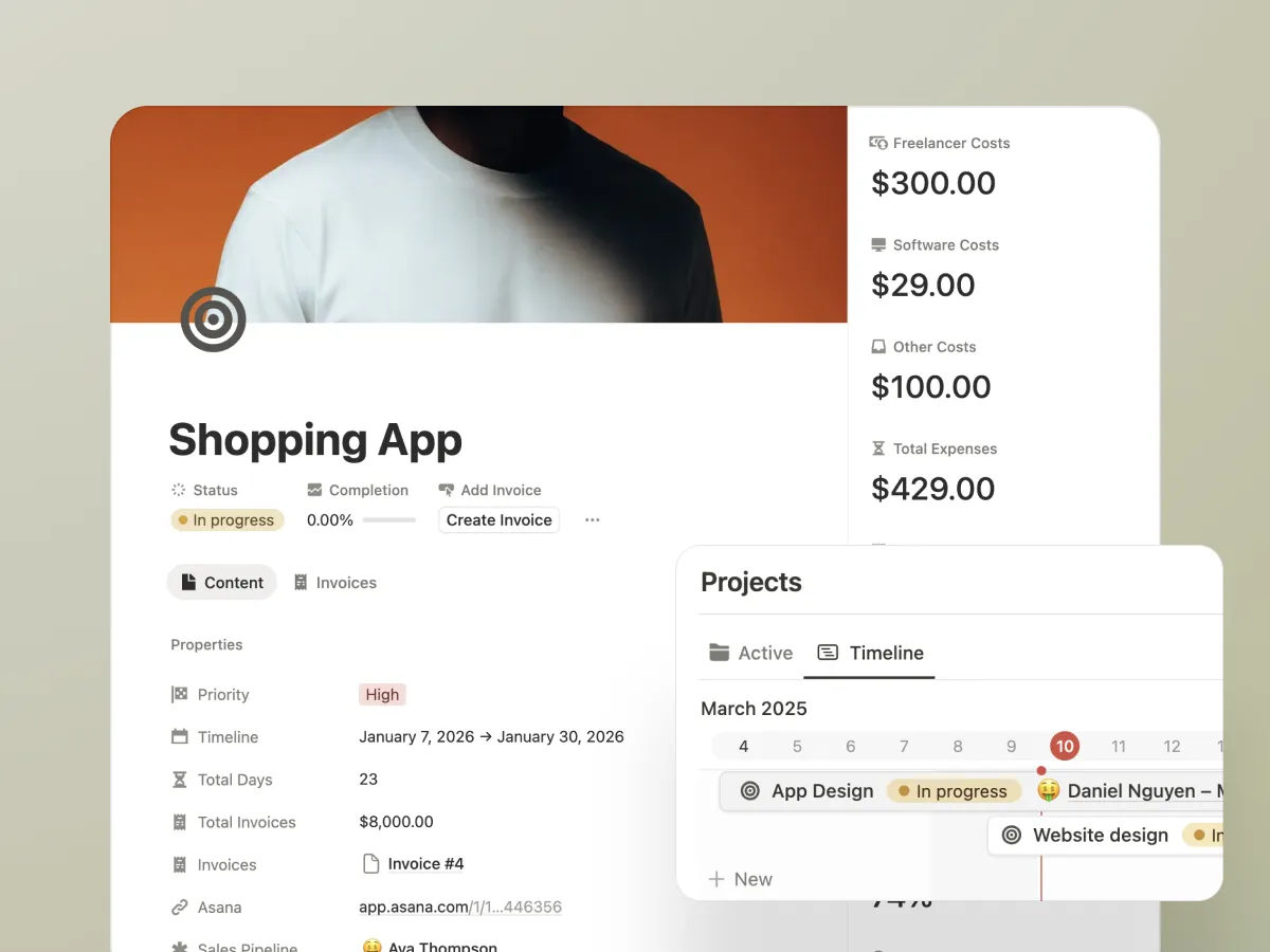 notion crm OS dashboard