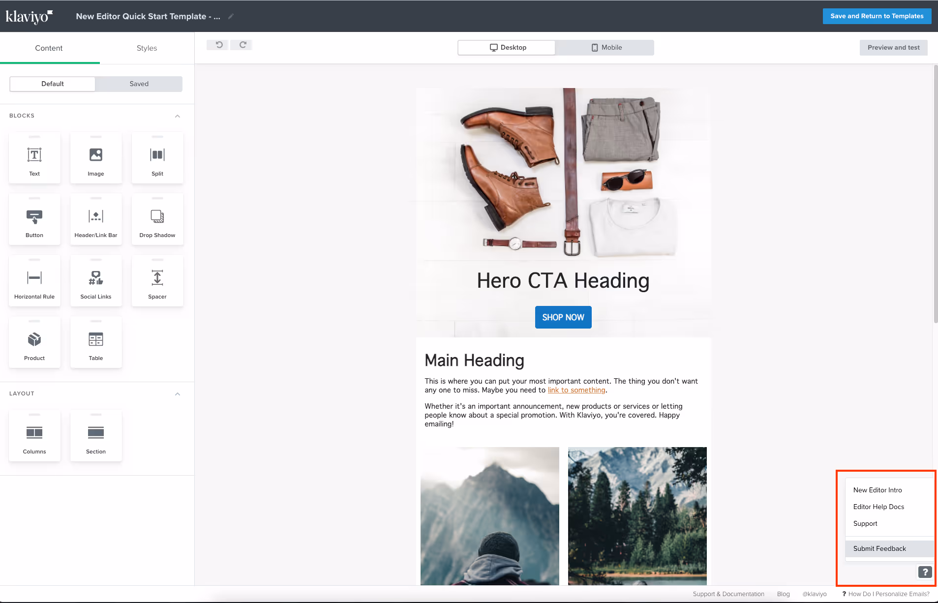 Klaviyo’s email editor lets you craft tailored emails for your marketing.