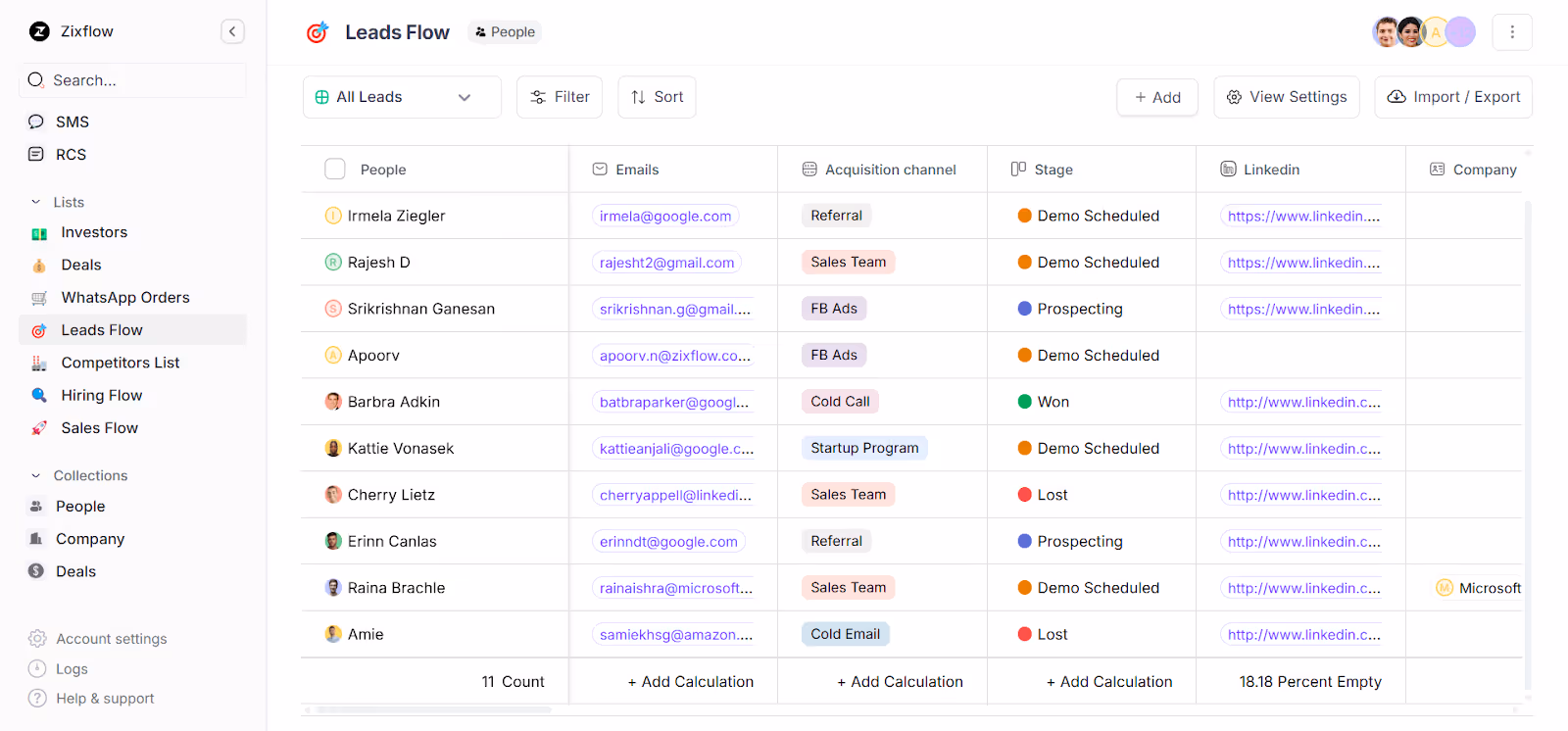 Zixflow’s native CRM allows you to manage contacts effectively.