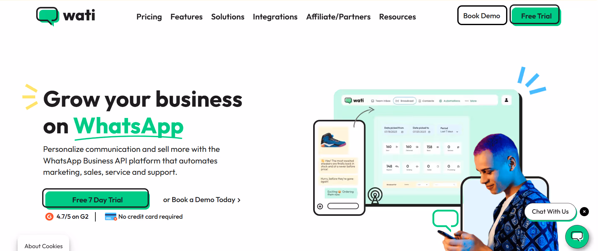 Wati, a renowned WhatsApp API provider.