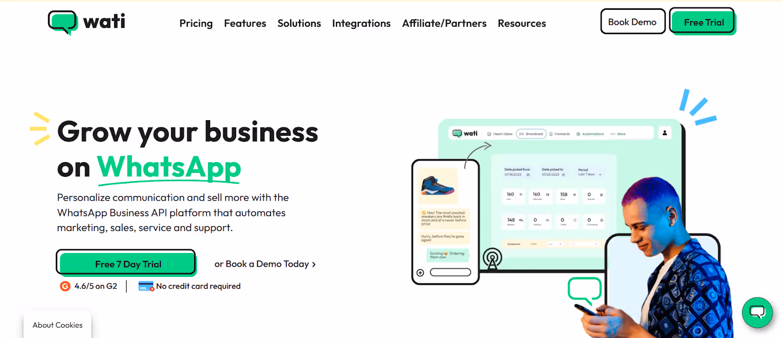 Wati, a popular WhatsApp automation tool.