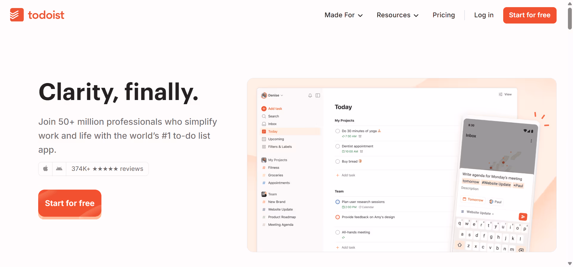 Todoist, an amazing Notion alternative for managing projects and sharing knowledge.