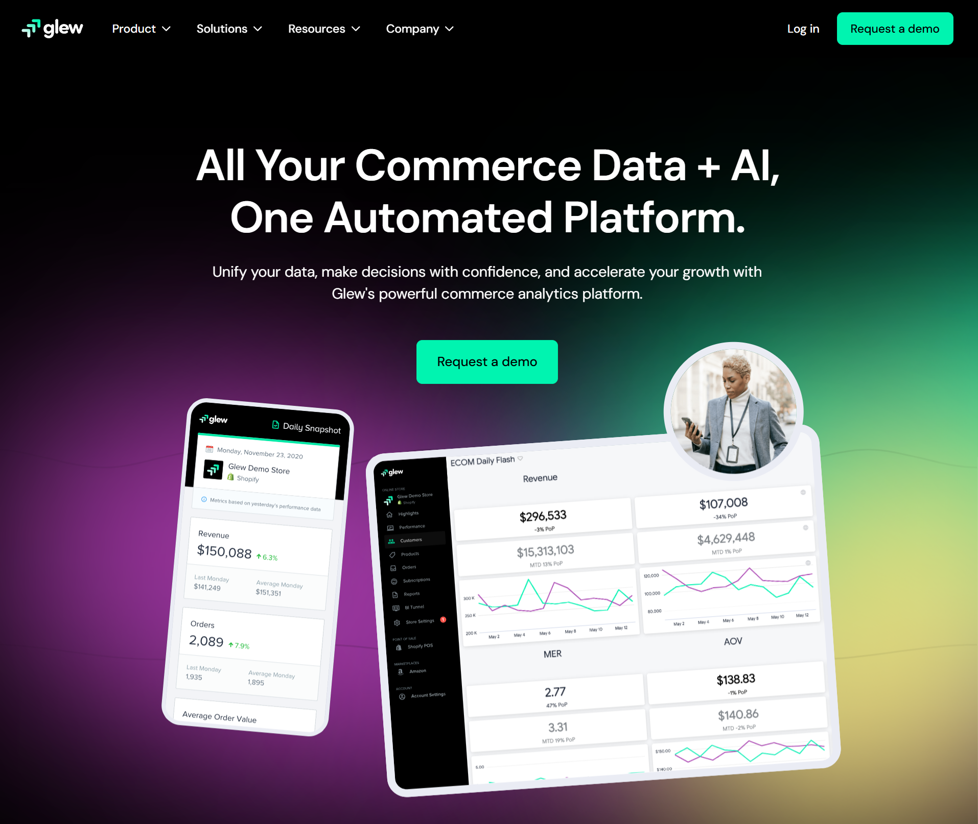 Glew is a centralized tool to access all your e-commerce data from multiple sources. 