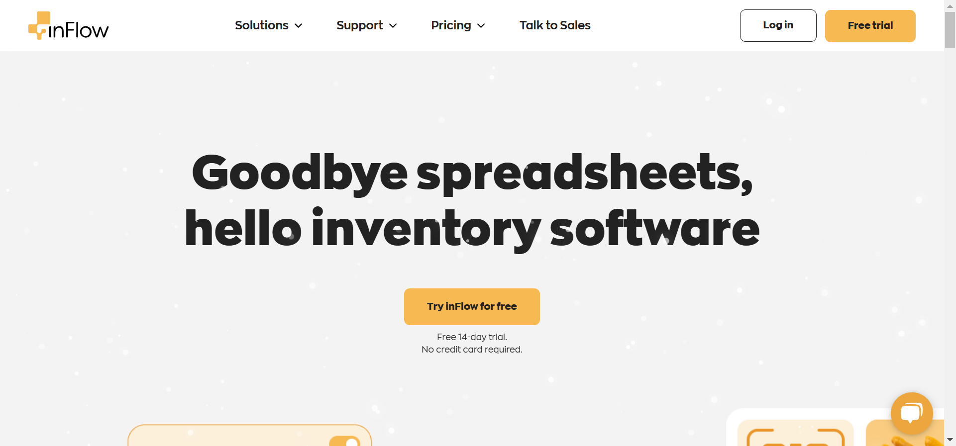 Homepage of inFlow, an e-commerce inventory management tool.