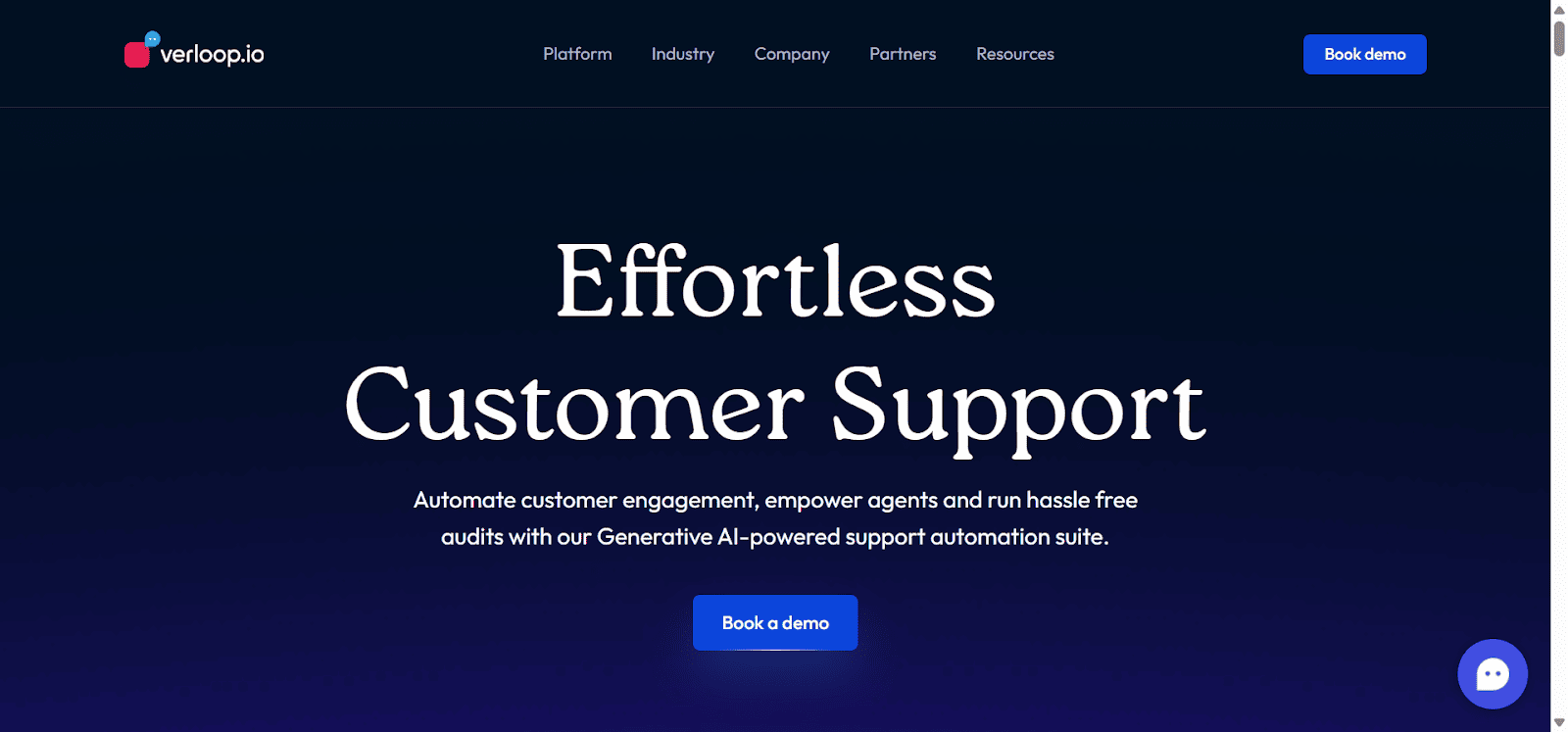 Homepage of Verloop, a SendPulse alternative.