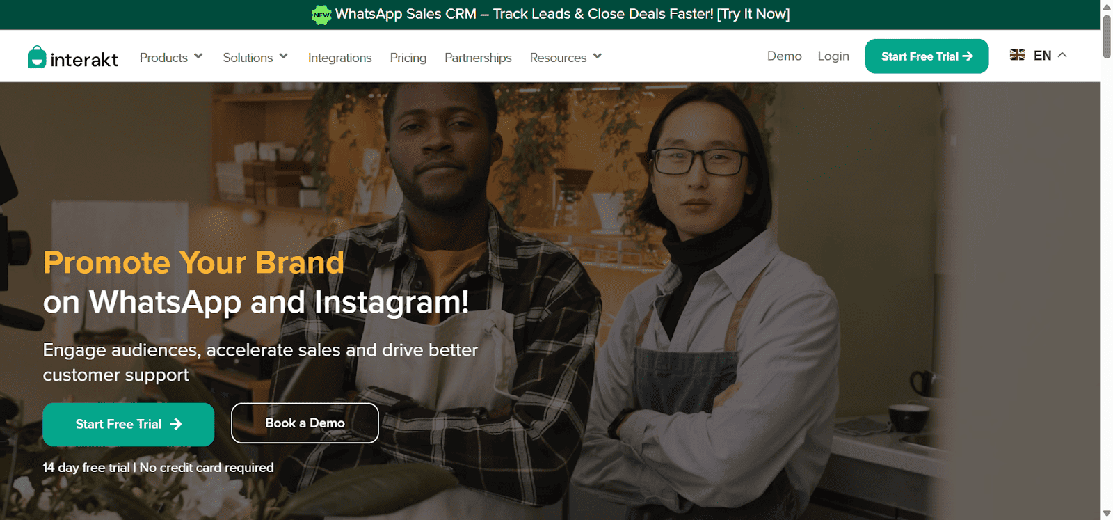 Homepage of Interakt, a CleverTap alternative.