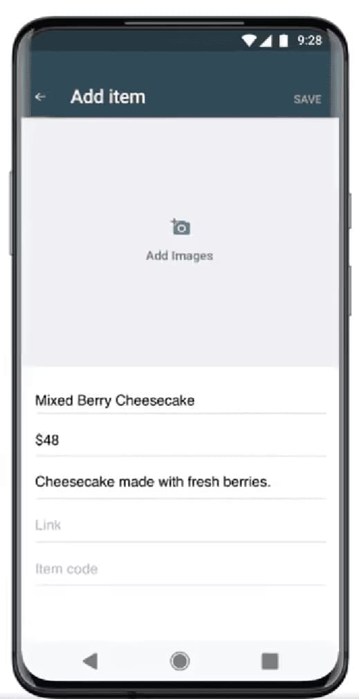 WhatsApp catalog creation screen to build your product catalog.