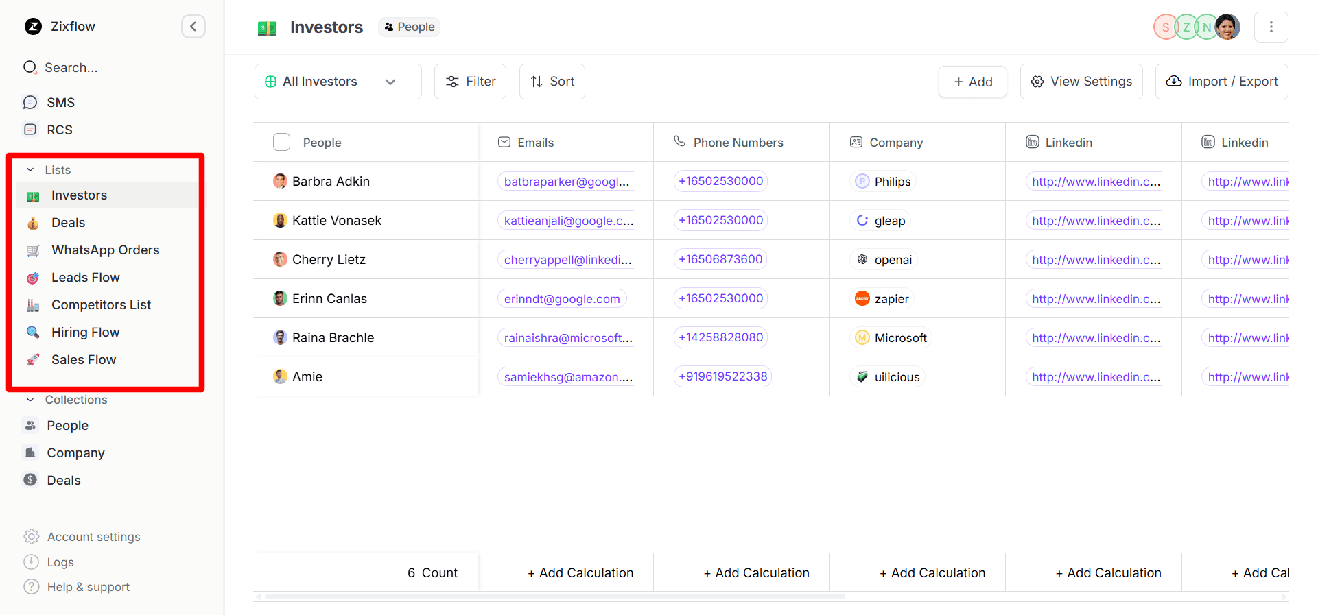 Custom Lists within Zixflow where you can segment your audience into tailored groups. 