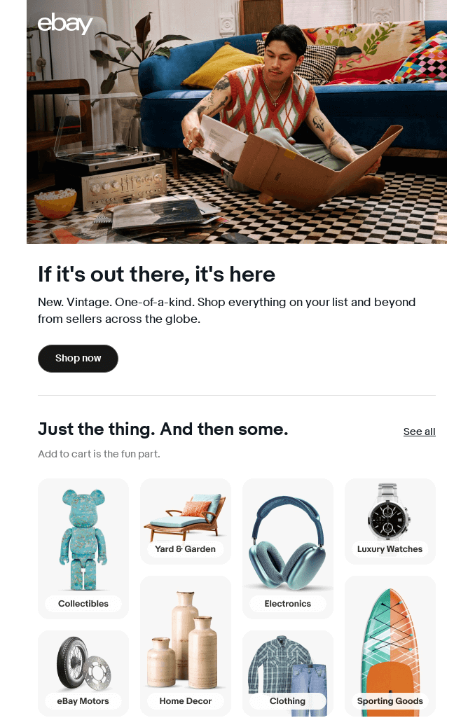 An example of a marketing email from eBay.