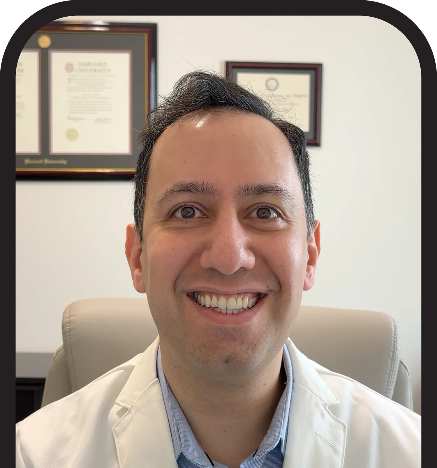 Step 2: Shapely physician on a video visit with a patient