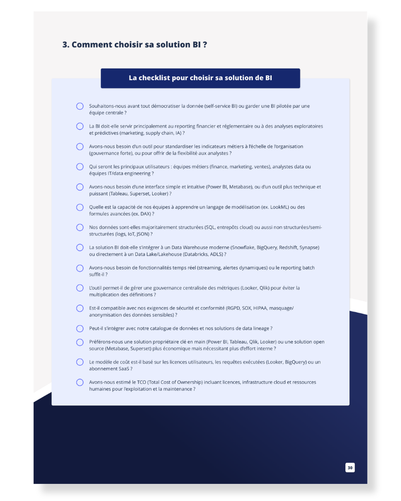 Page comparatif des outils de BI et DataViz