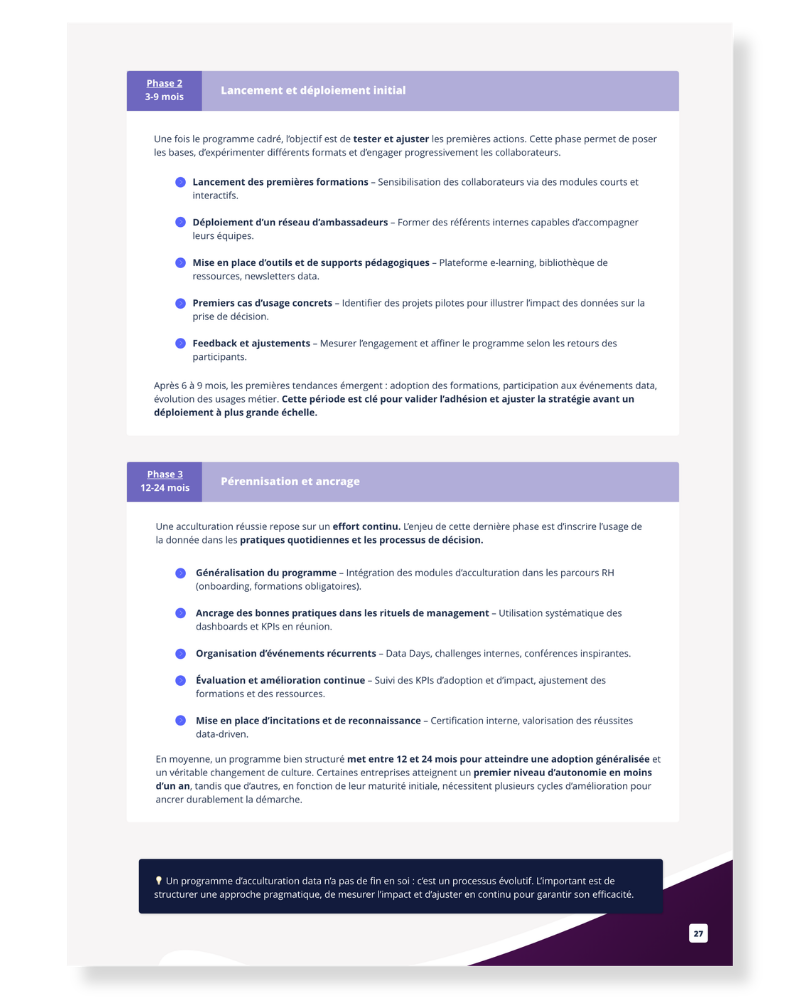 Page sur le calendrier en trois phases du programme