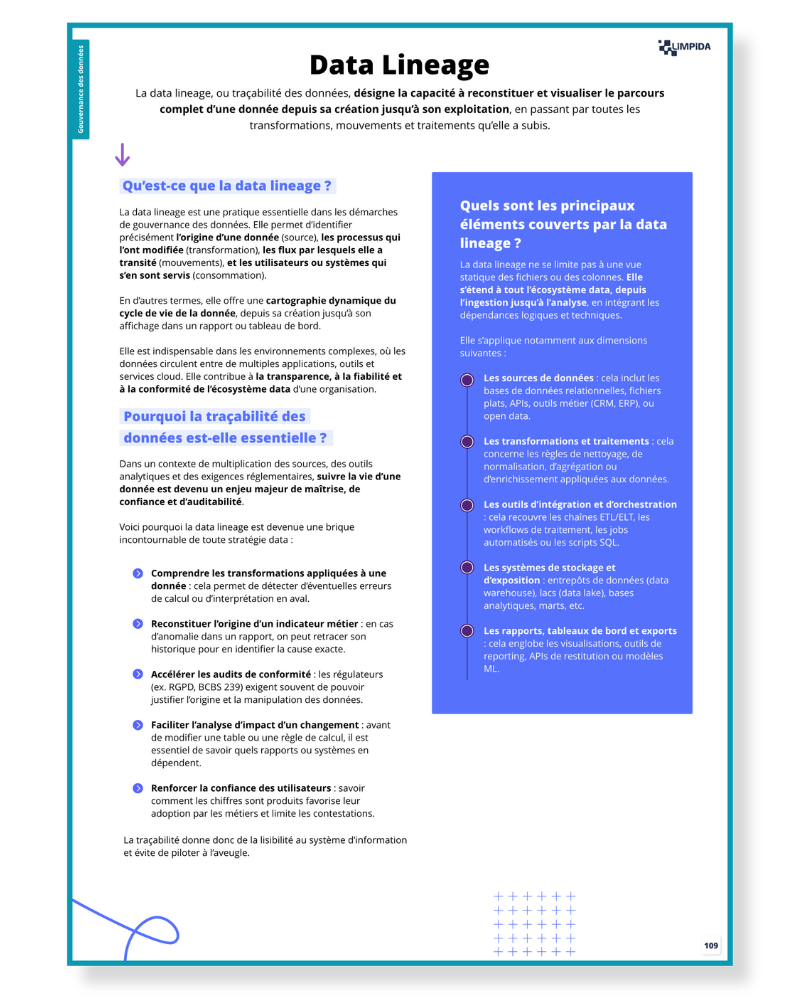 Intercalaire du glossaire sur la gouvernance des données