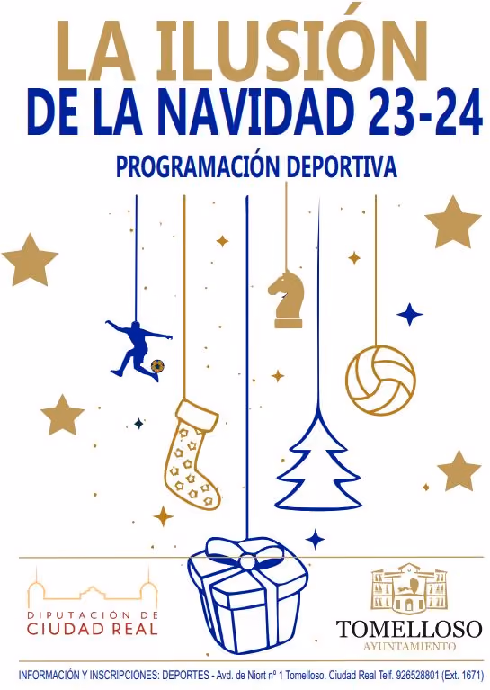 La ilusión de la Navidad. Gráfico con motivos navideños y deportivos.